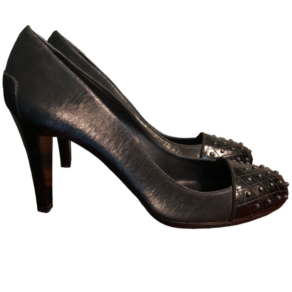 TOD'S designer Gommino Patent Cap Toe Limousine Black pump 40 - Picture 2 of 12